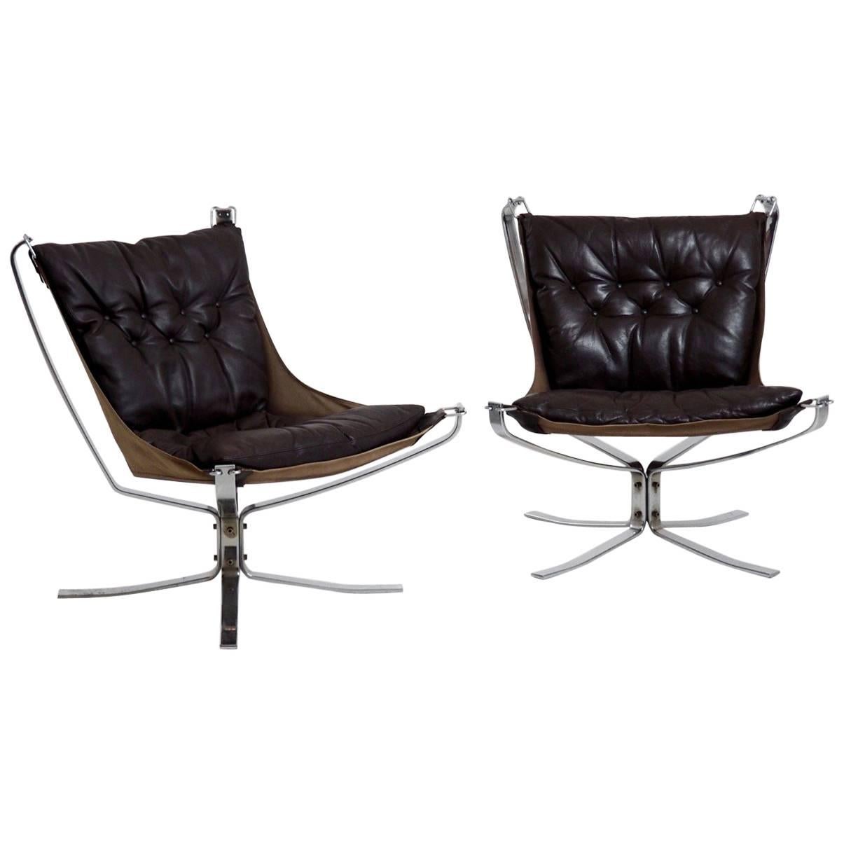 Set of Two Falcon Chairs by Sigurd Resell for Vatne Møbler in Sweden