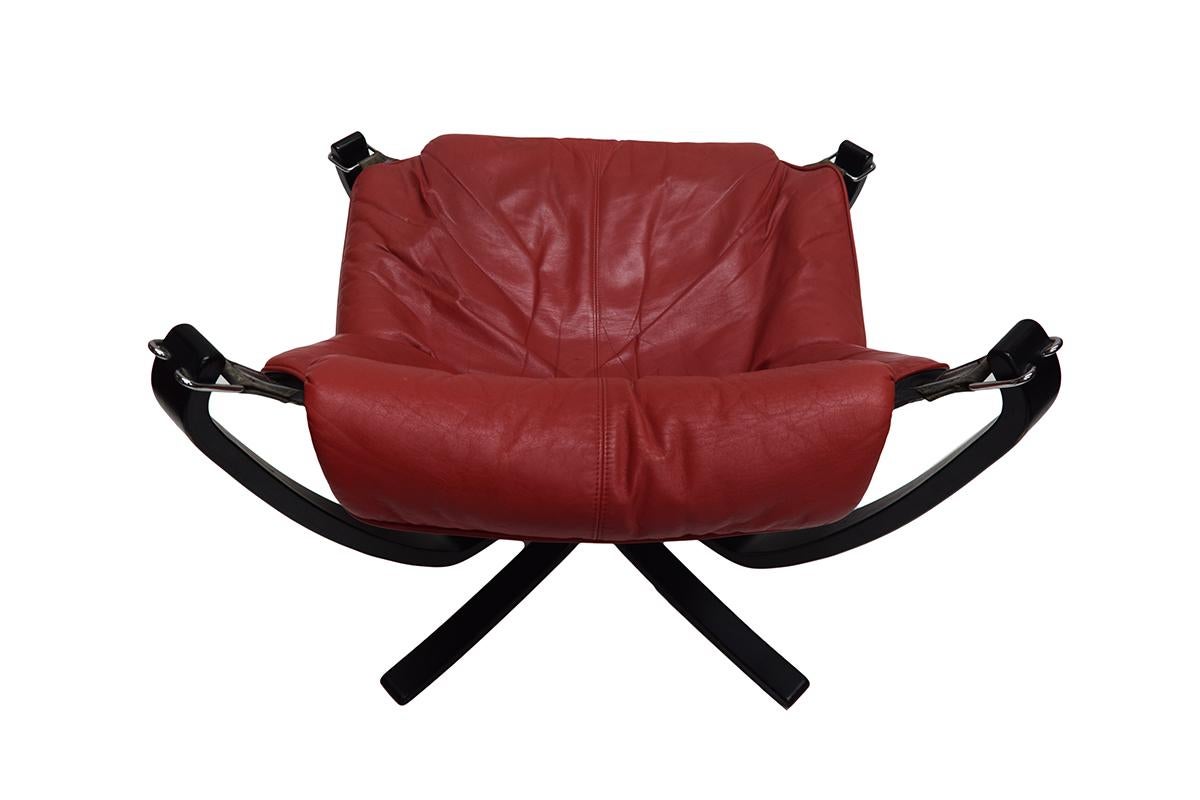 Leather Set of Two Falcon Easy Chairs by Sigurd Ressell for Vatne Møbler, 1970s