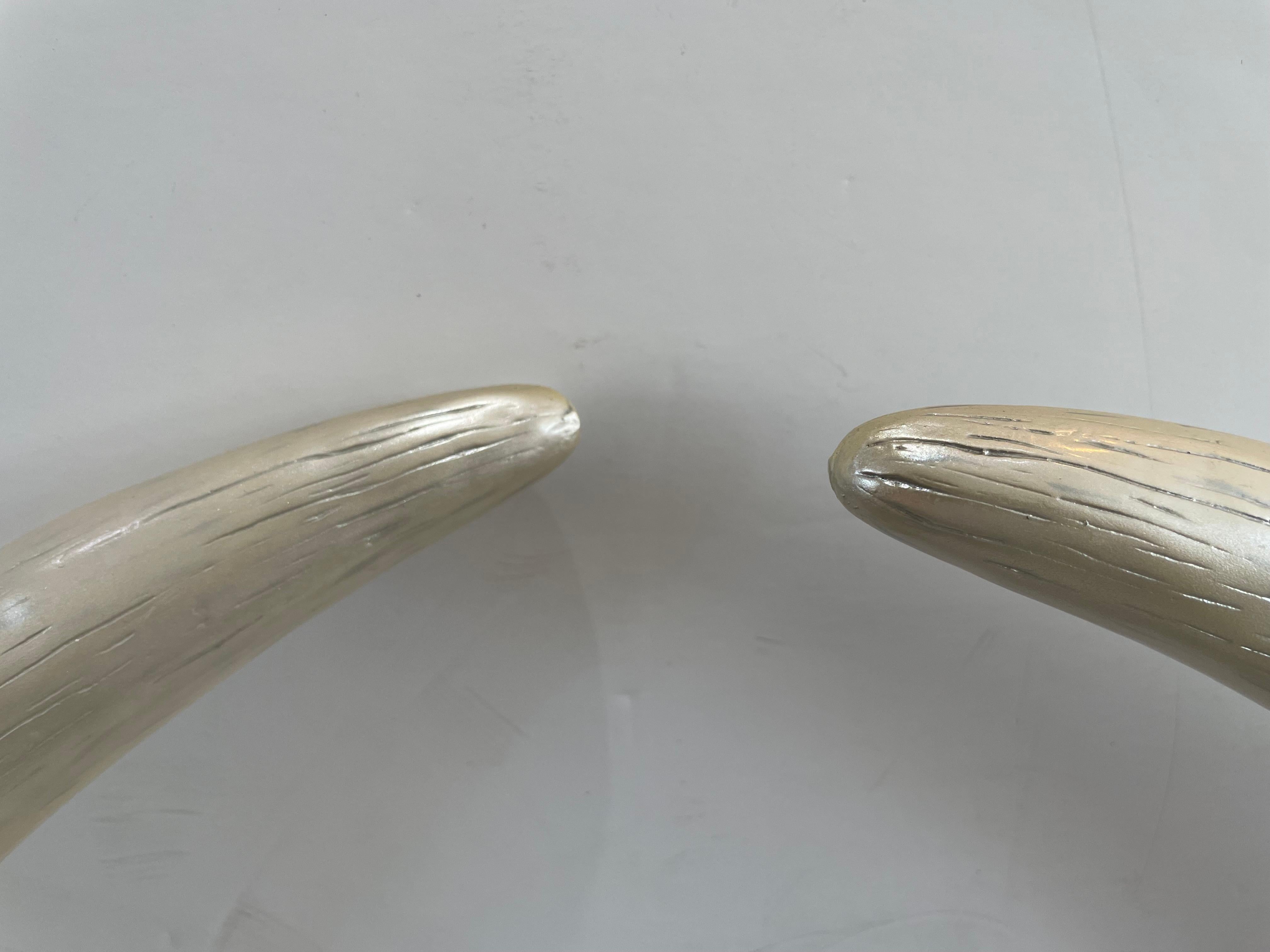 Set of Two Faux Elephant Tusk  For Sale 3