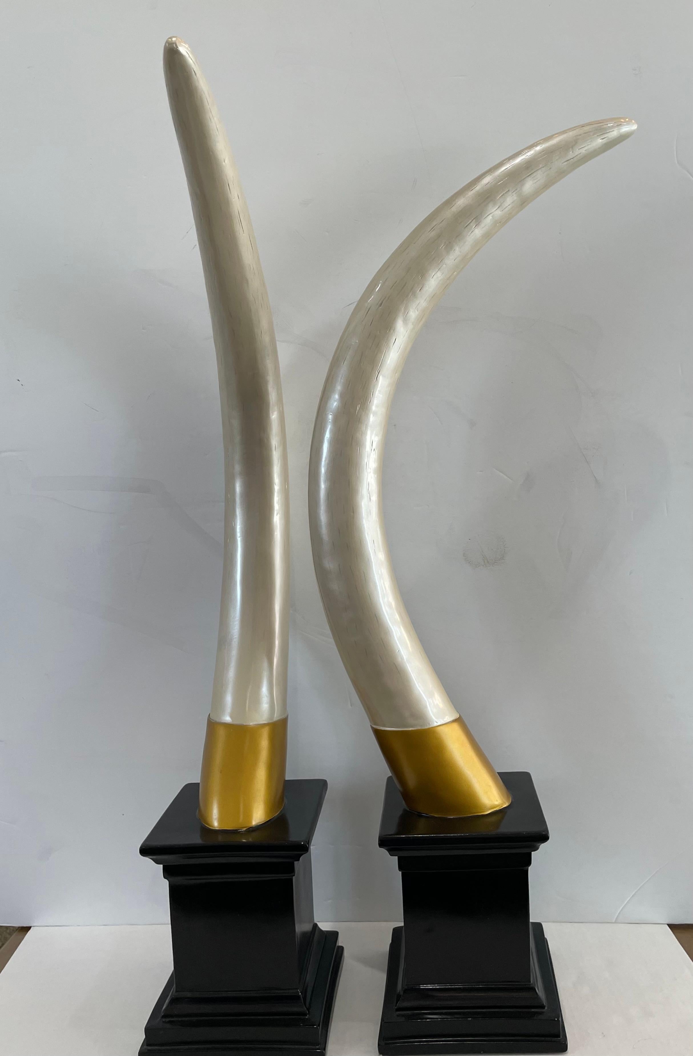 Unknown Set of Two Faux Elephant Tusk  For Sale