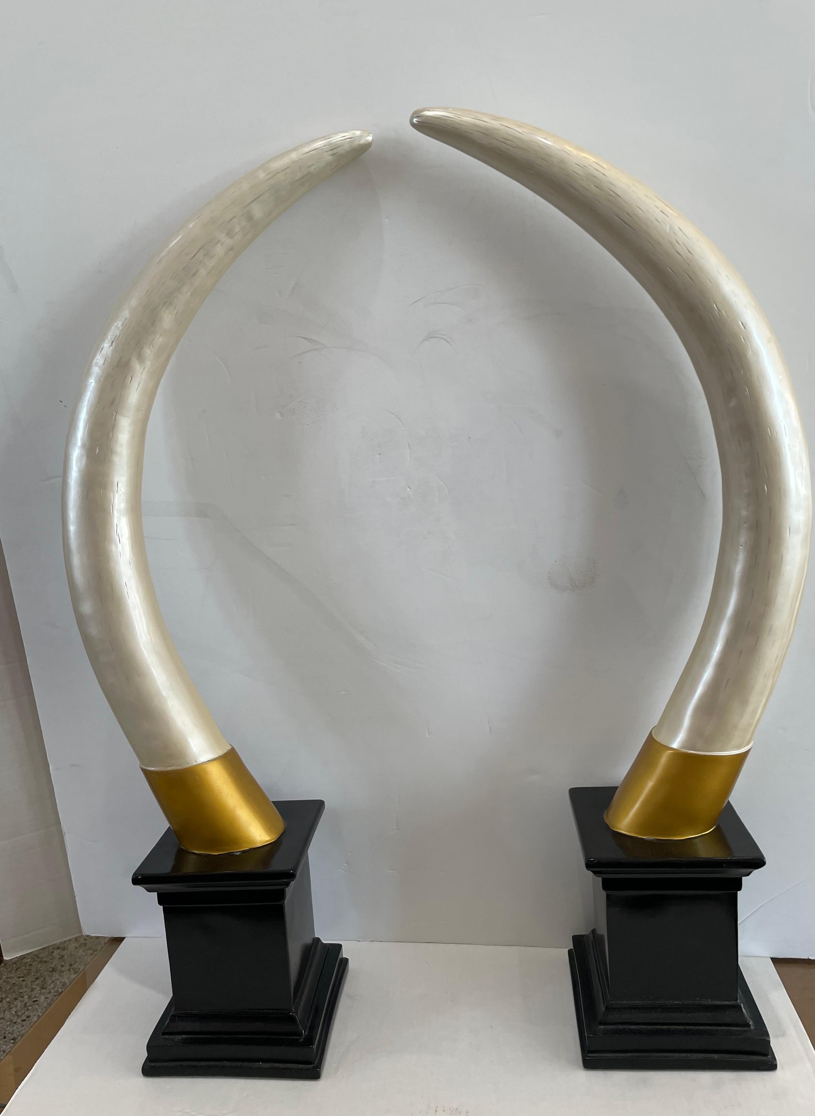 20th Century Set of Two Faux Elephant Tusk  For Sale