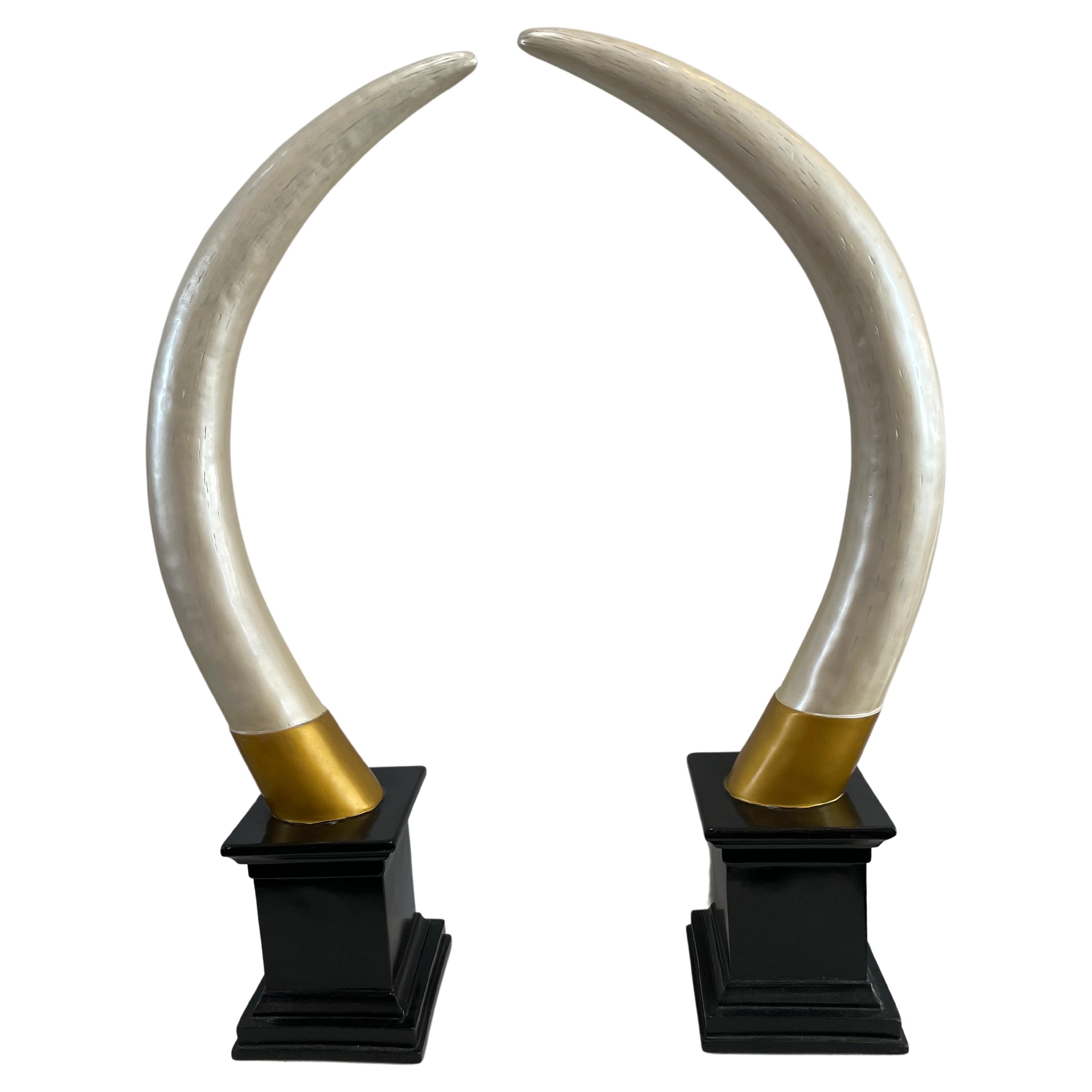Set of Two Faux Elephant Tusk  For Sale
