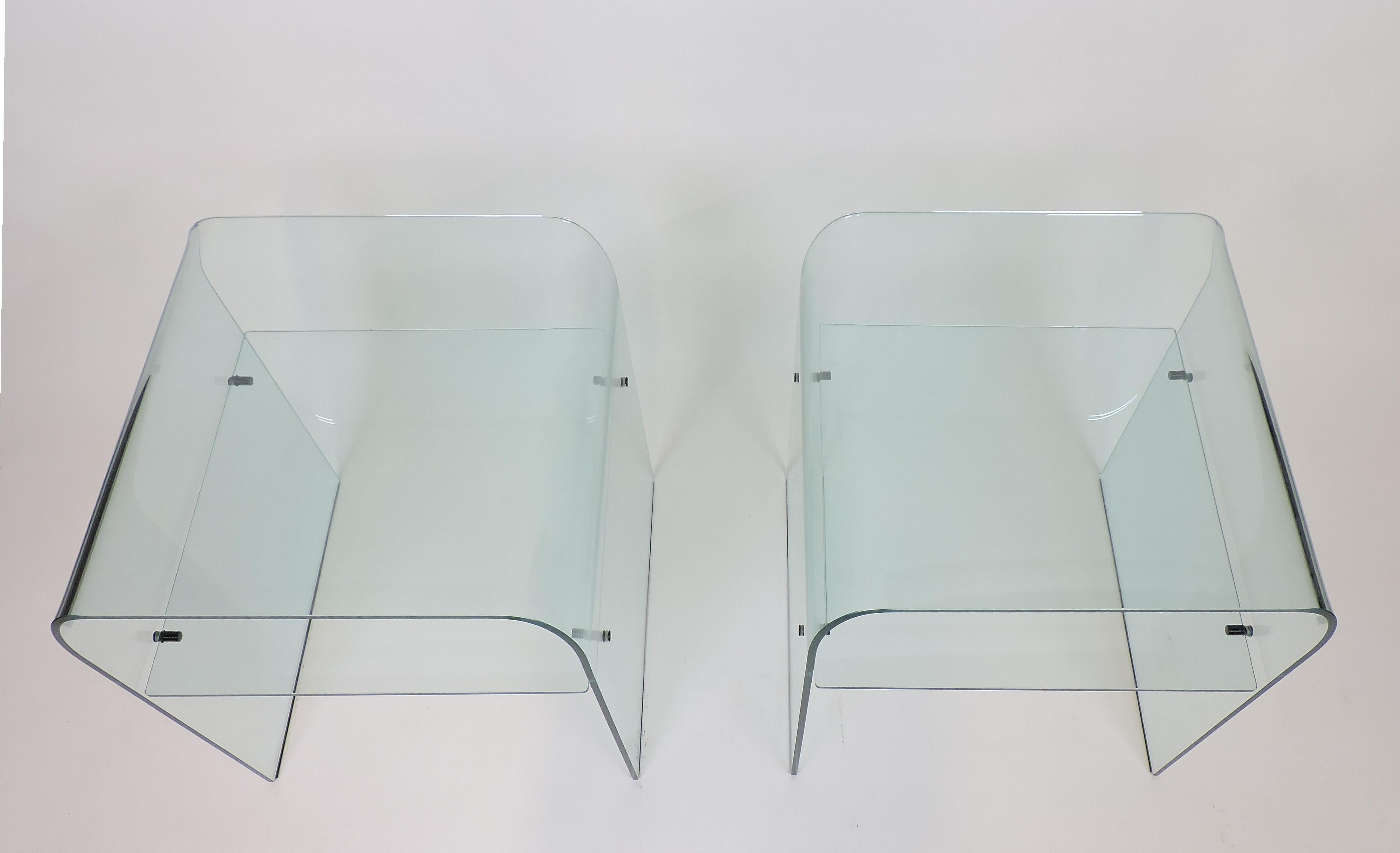 glass end tables set of 2