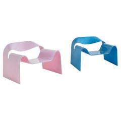 Set aus zwei Fiam Italia Ghost Glas Stühlen  von Cini Boeri - Anpassbare Farben