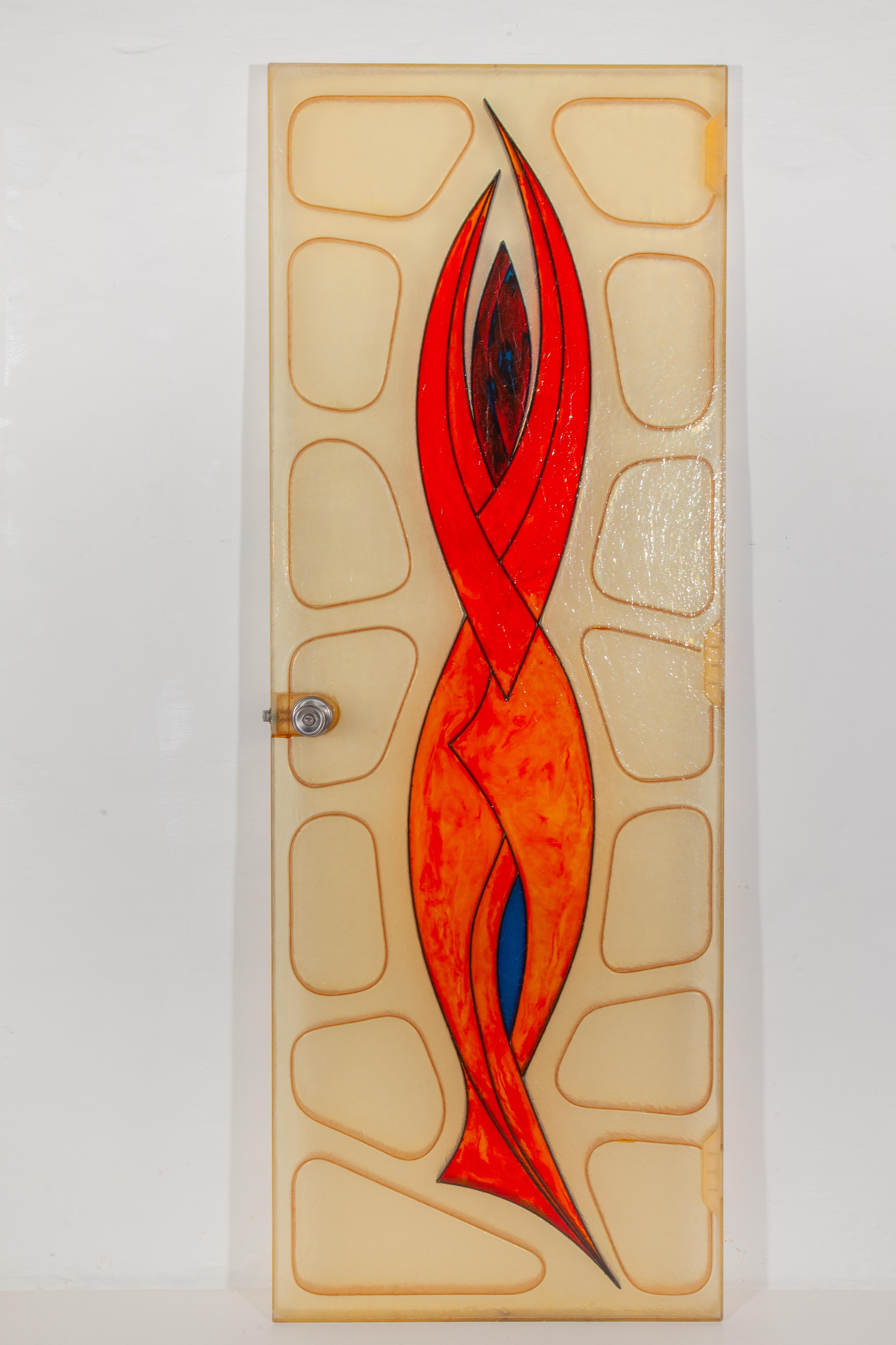 Set di due porte per interni in fibra di vetro con figure stilizzate, anni '70, Belgio in vendita 2