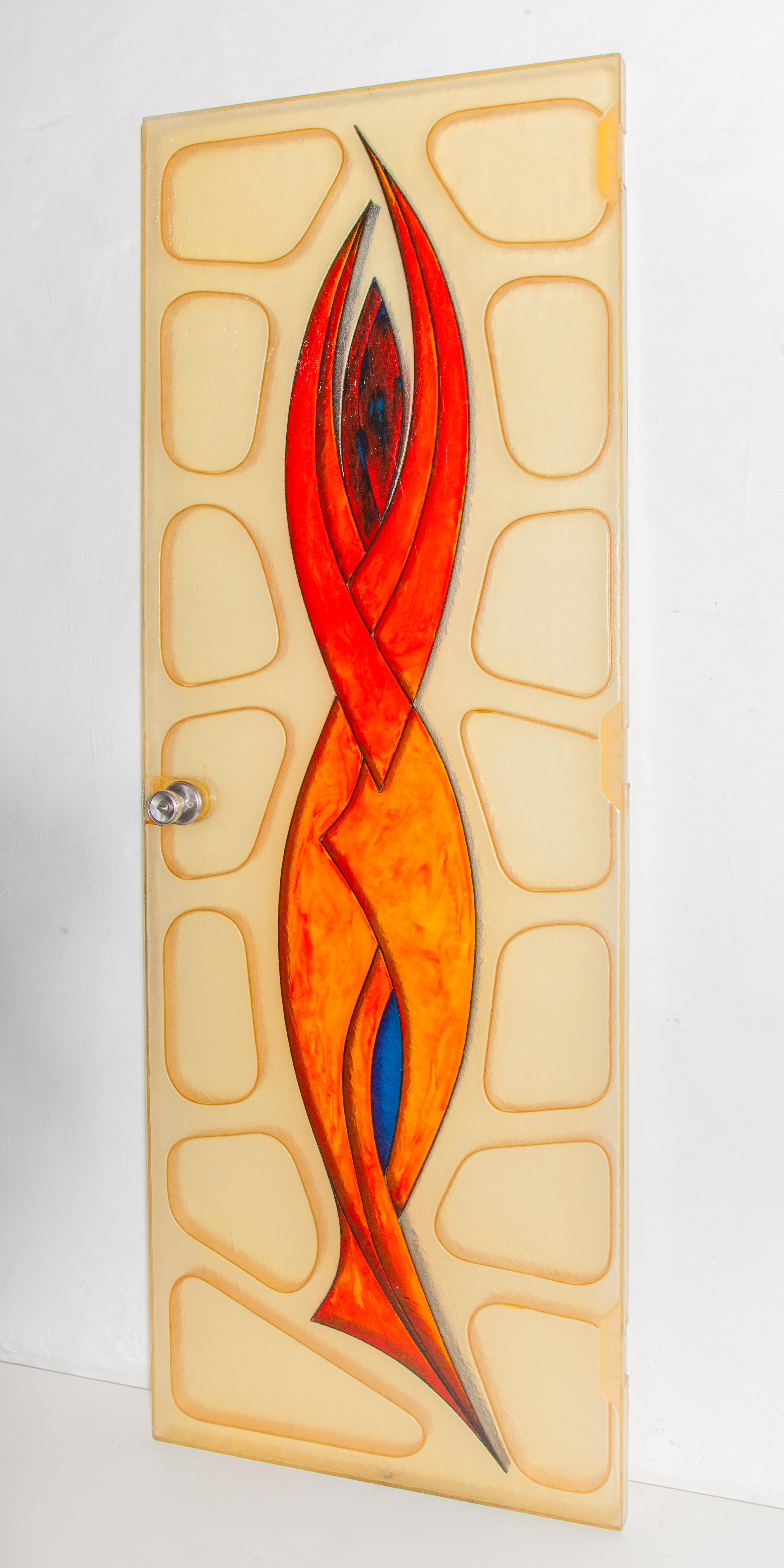 Set di due porte per interni in fibra di vetro con figure stilizzate, anni '70, Belgio in vendita 5