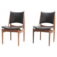 Set of Two Finn Juhl Egyptian Chair in Wood and Leather