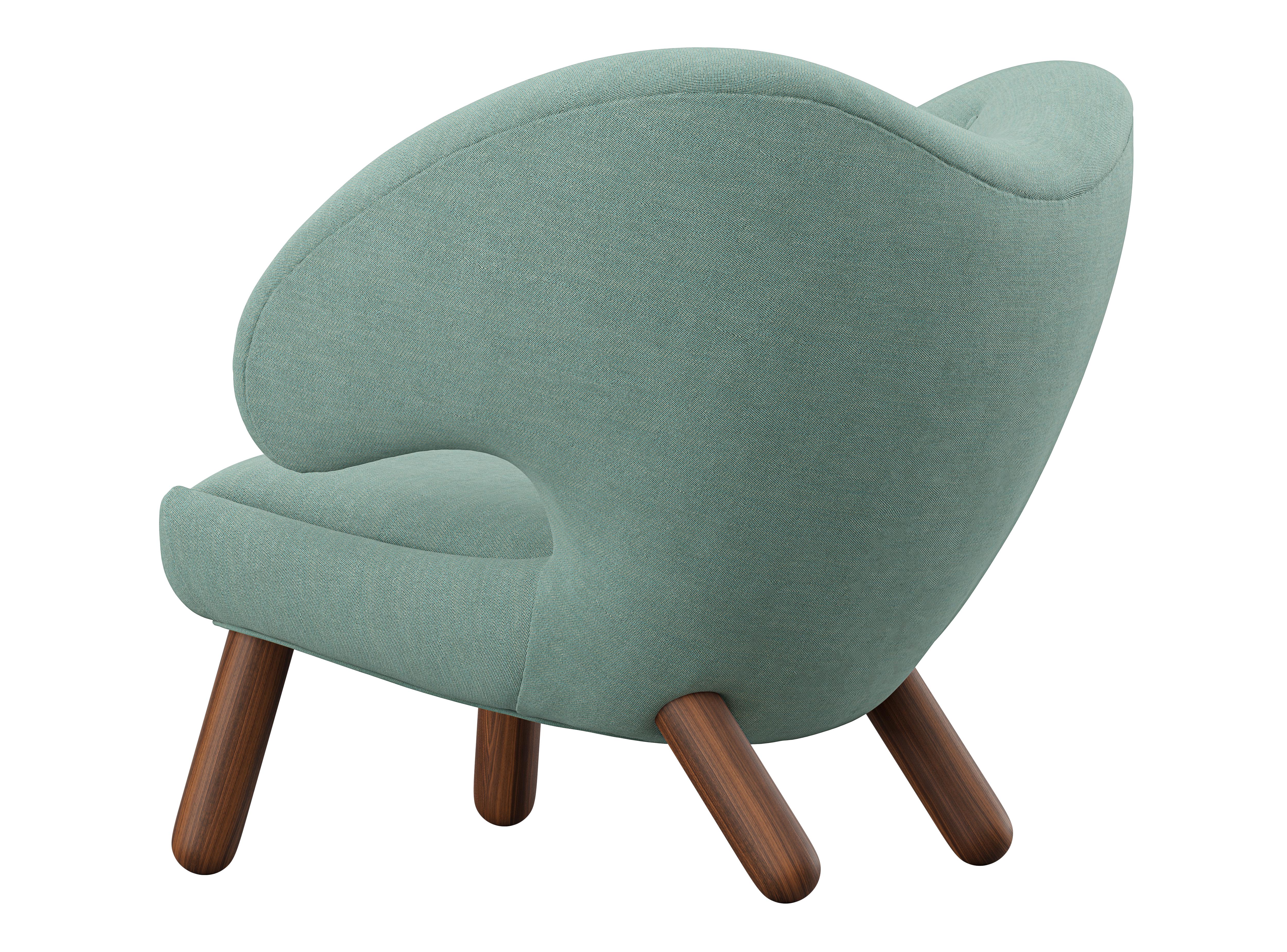 Modern Set of Two Finn Juhl Pelican Chair Upholstered in Wood and Fabric