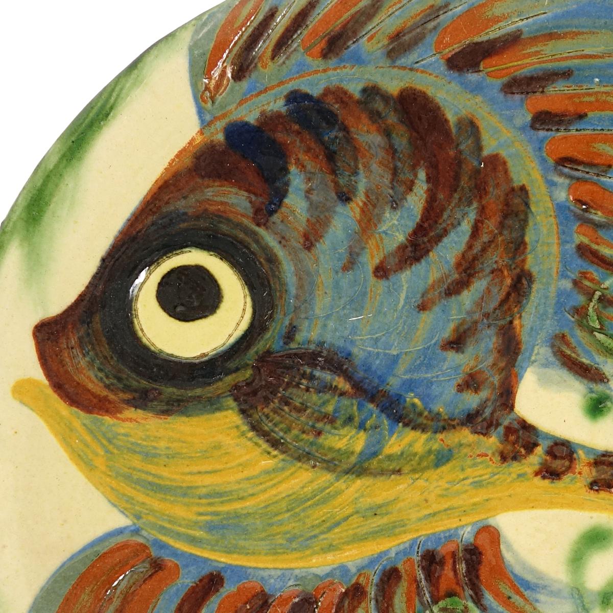 Set of Two Fish Decorated Ceramic Wall Plates by Puigdemont  1