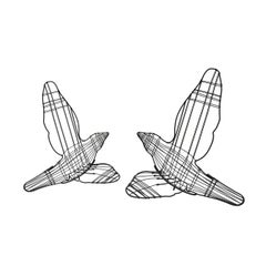 Set von zwei „Flight Shadows“-Dekoration, handgefertigte Metallskulptur von SVITANOK