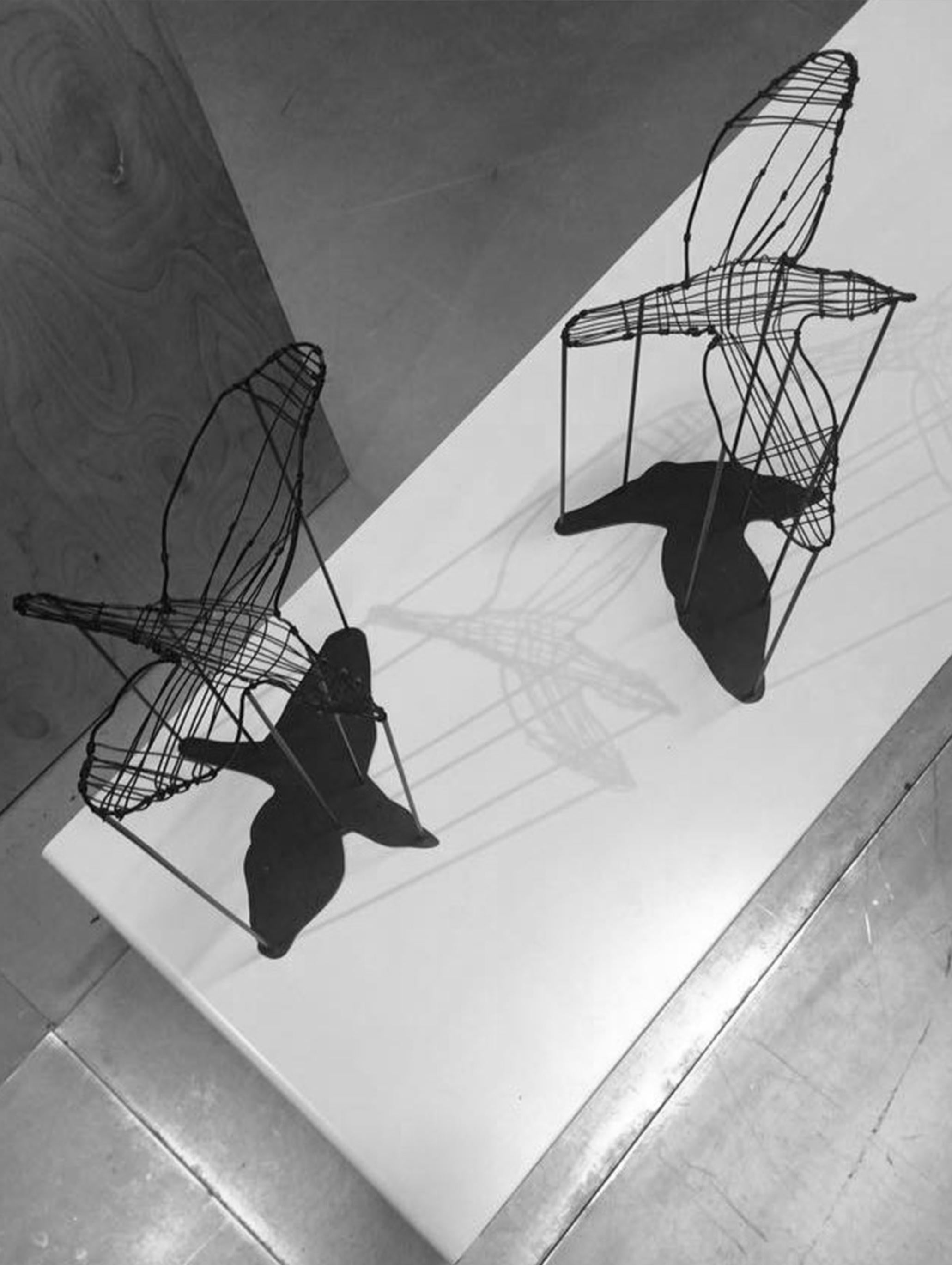 Set von zwei „Flight Shadows“-Dekoration, handgefertigte Metallskulptur von SVITANOK (21. Jahrhundert und zeitgenössisch) im Angebot