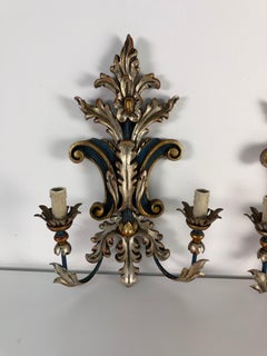 Set of two Florentine Palladio Wall Lamps, 1973