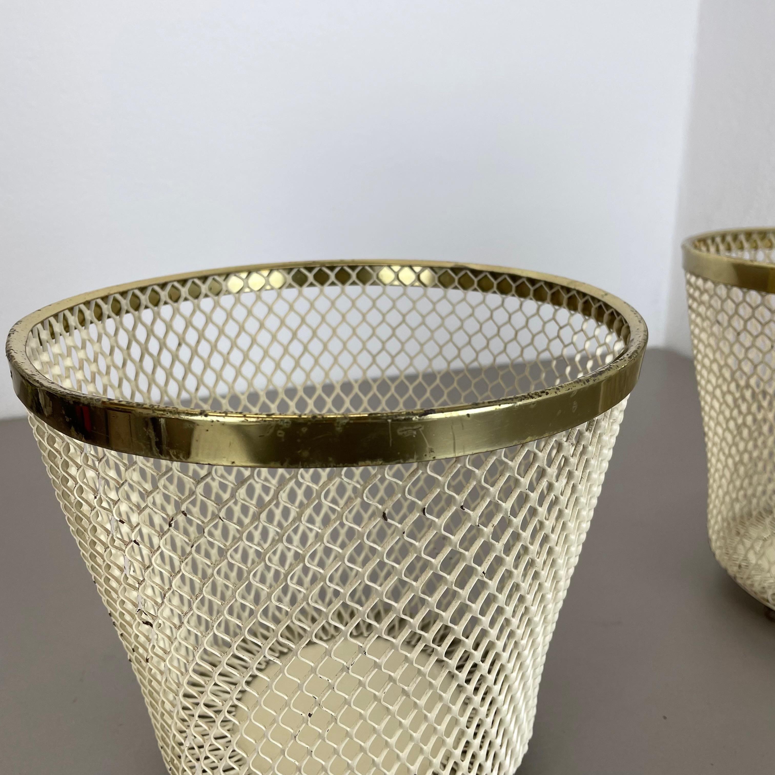 Metal Set of Two Flower Pot Plant Stands Vases by Mathieu Mategot Attr., France, 1950 For Sale