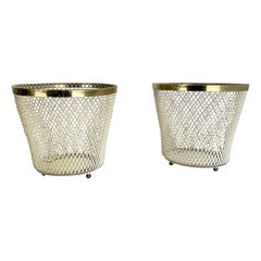 Set of Two Flower Pot Plant Stands Vases by Mathieu Mategot Attr., France, 1950