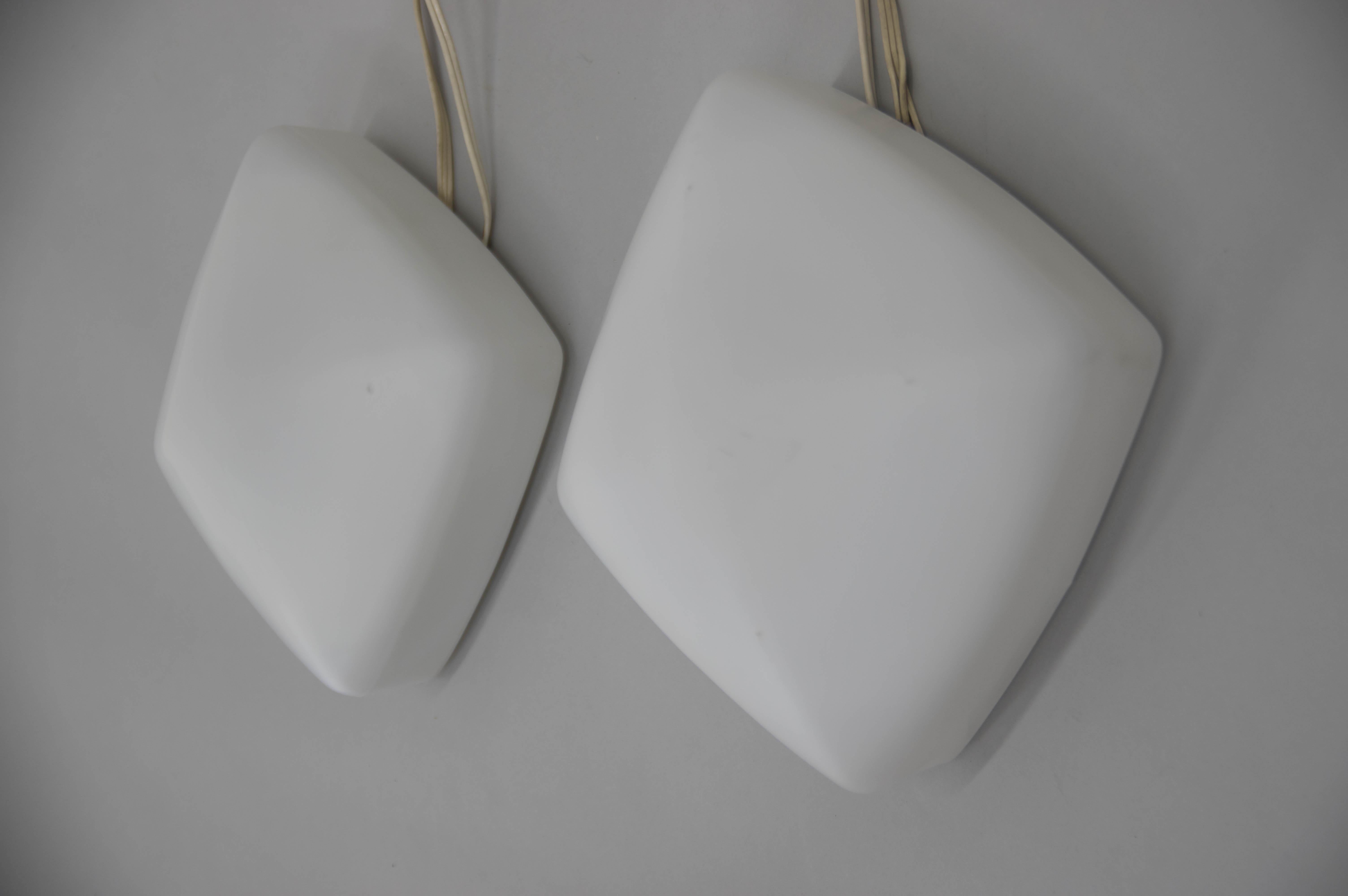 Set of Two Flush Mounts or Wall Lamps, Czechoslovakia, 1960s In Good Condition In Praha, CZ