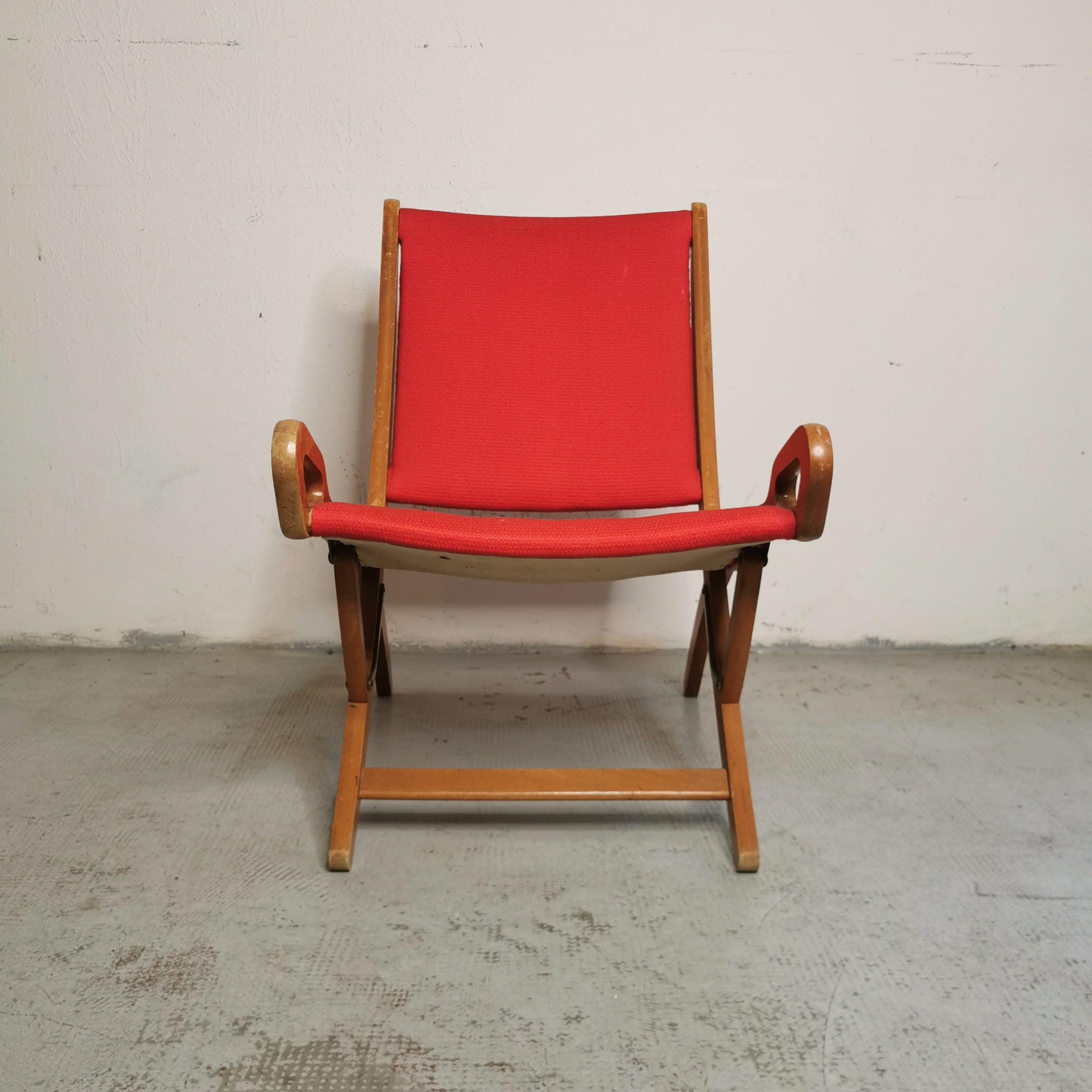 Mid-Century Modern Set of Two Foldable Chairs Ninfea, Gio Ponti, Fratelli Reguitti