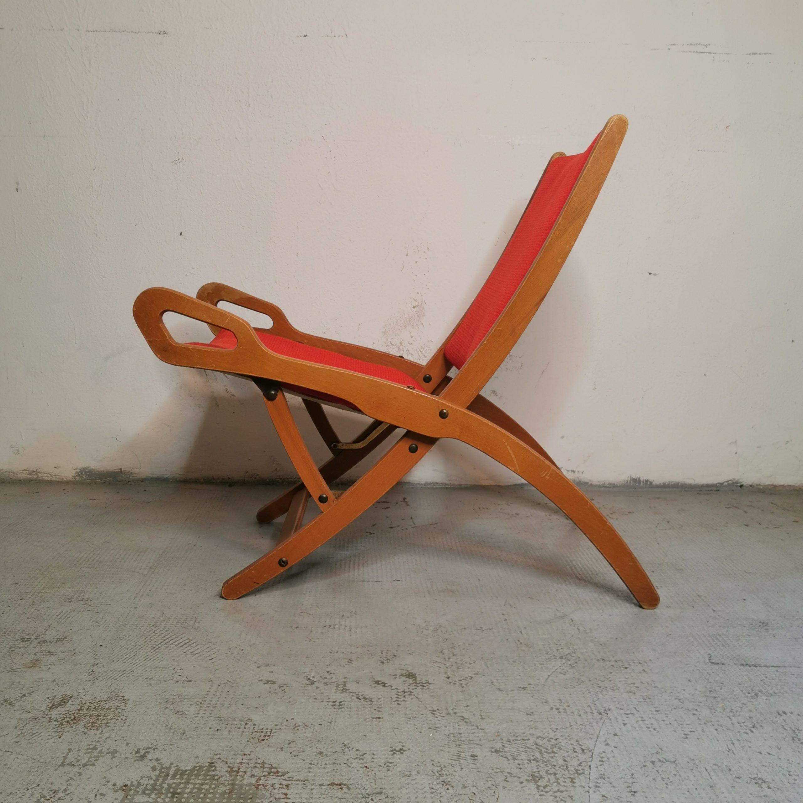 Set of Two Foldable Chairs Ninfea, Gio Ponti, Fratelli Reguitti In Fair Condition In Milano, Lombardia