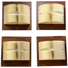 Set of Two White Hand Folded Books Wall Sculpture, Italy, Contemporary