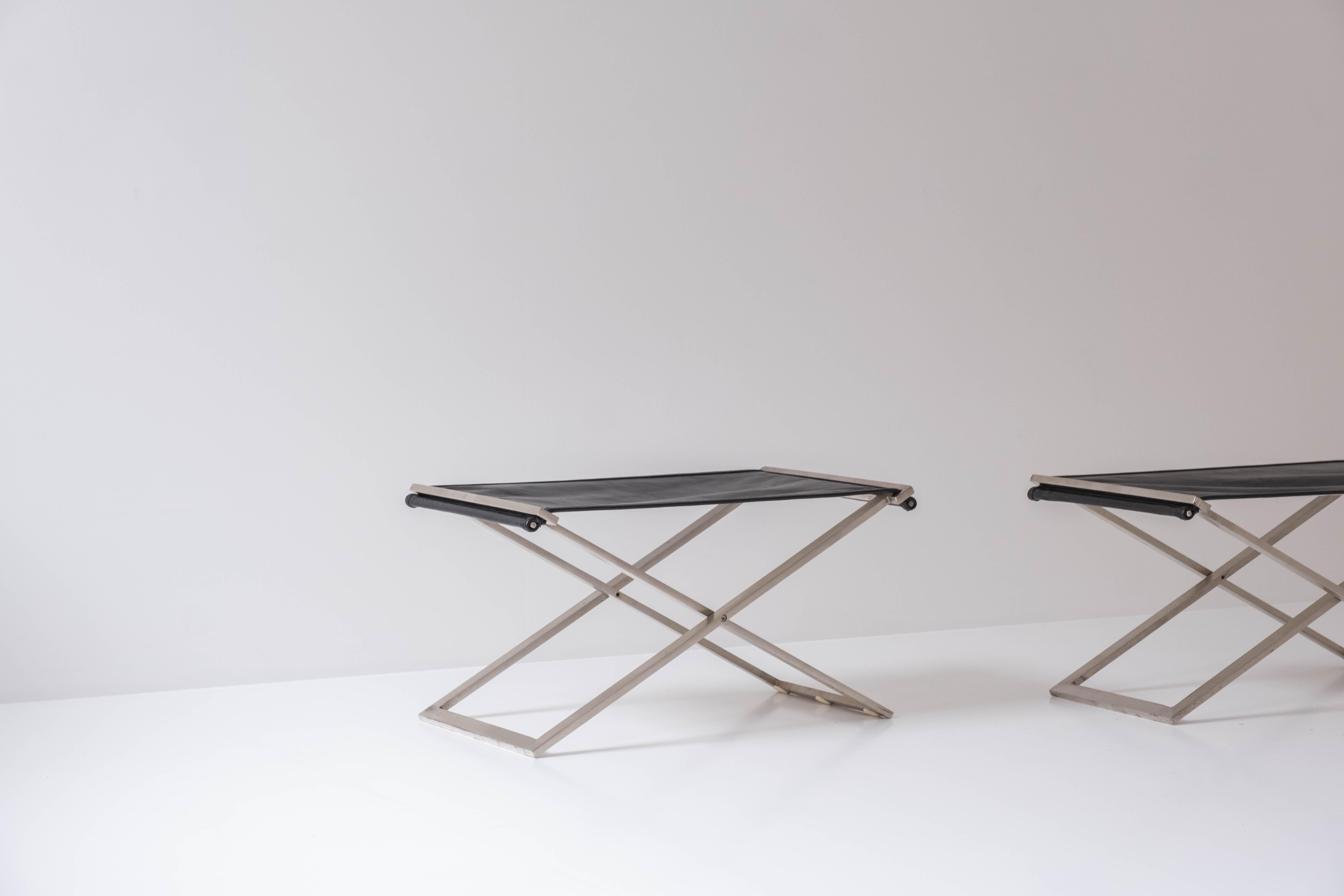 Danish Set of Two Folding Stools from Denmark, Designed in the, 1960s