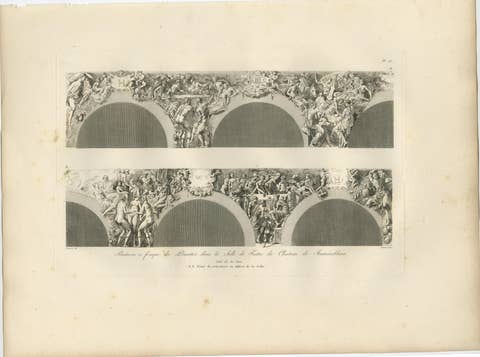 Set of Two Fontainebleau Fresco Engravings after Primaticcio by Baltard, 1803