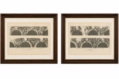Ensemble de deux gravures représentant des fresques de Fontainebleau d'après Primaticcio, par Baltard, 1803