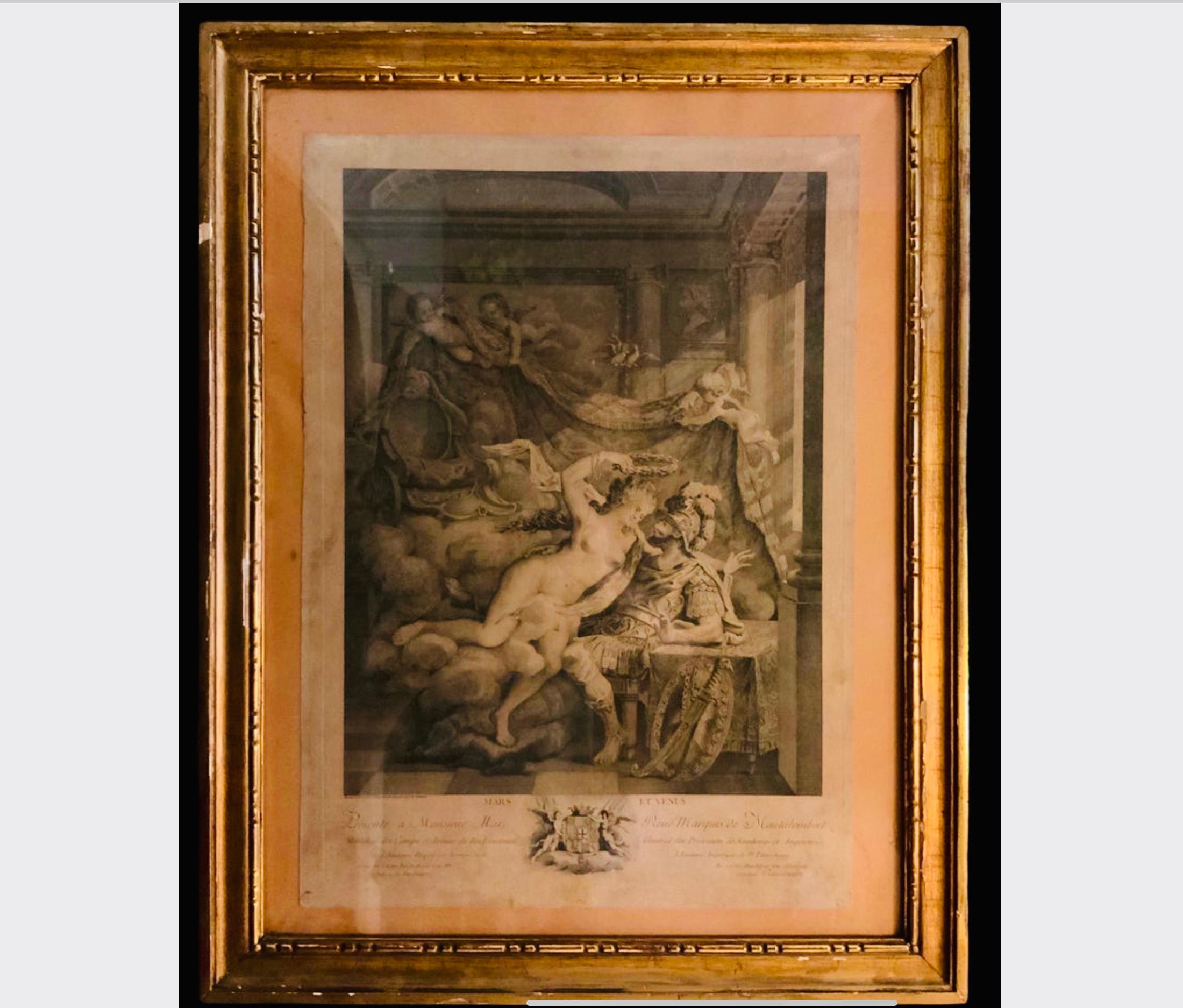 Set of Two Framed French Engraved Art Print 8