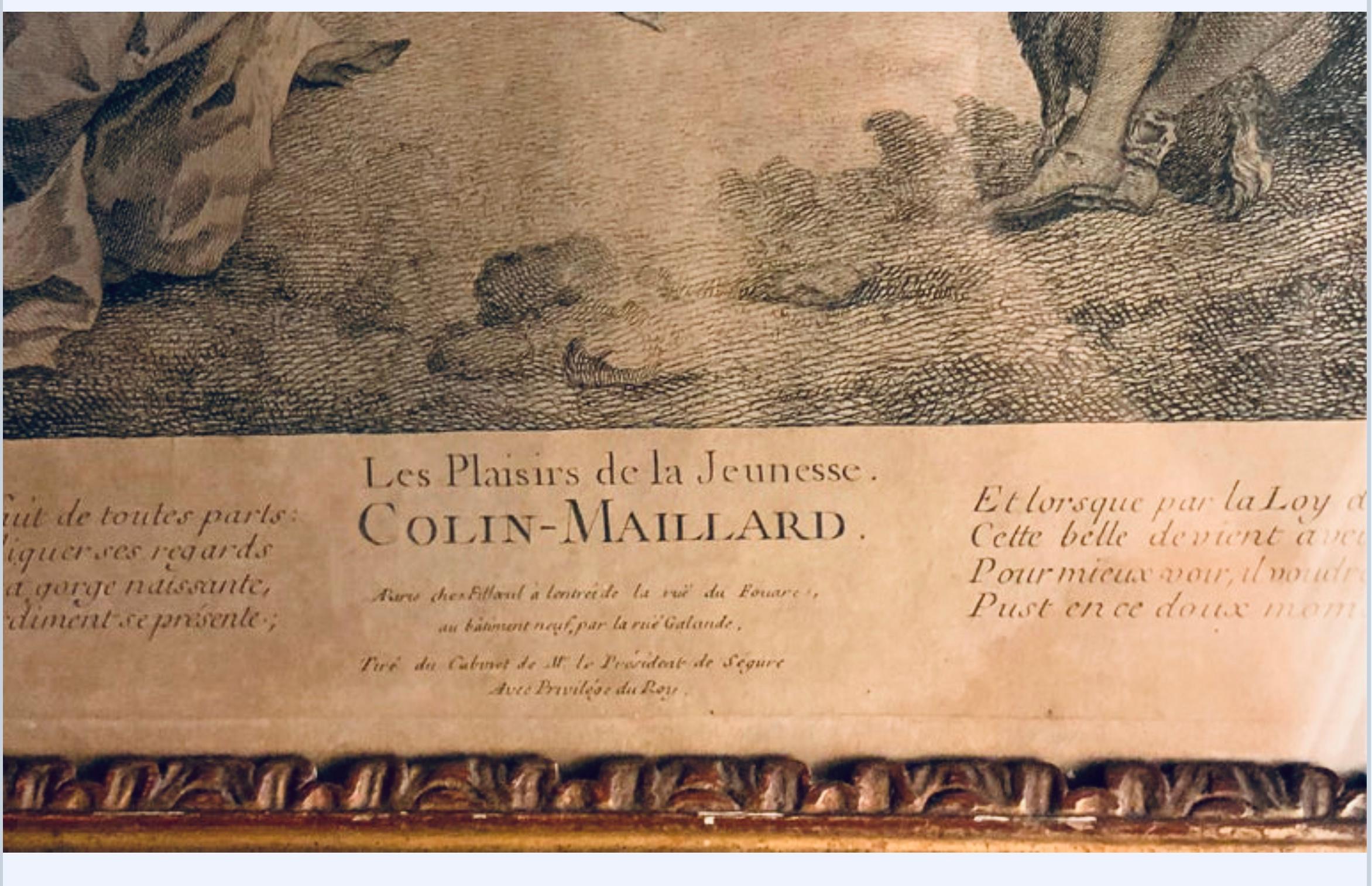 Papier Ensemble de deux tirages d'art gravés français encadrés en vente