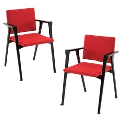 Set of Two Franco Albini Luisa Chairs, Wood and Fabric by Cassina