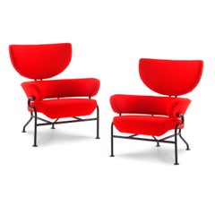 Set of Two Franco Albini Tre Pezzi Armchairs by Cassina