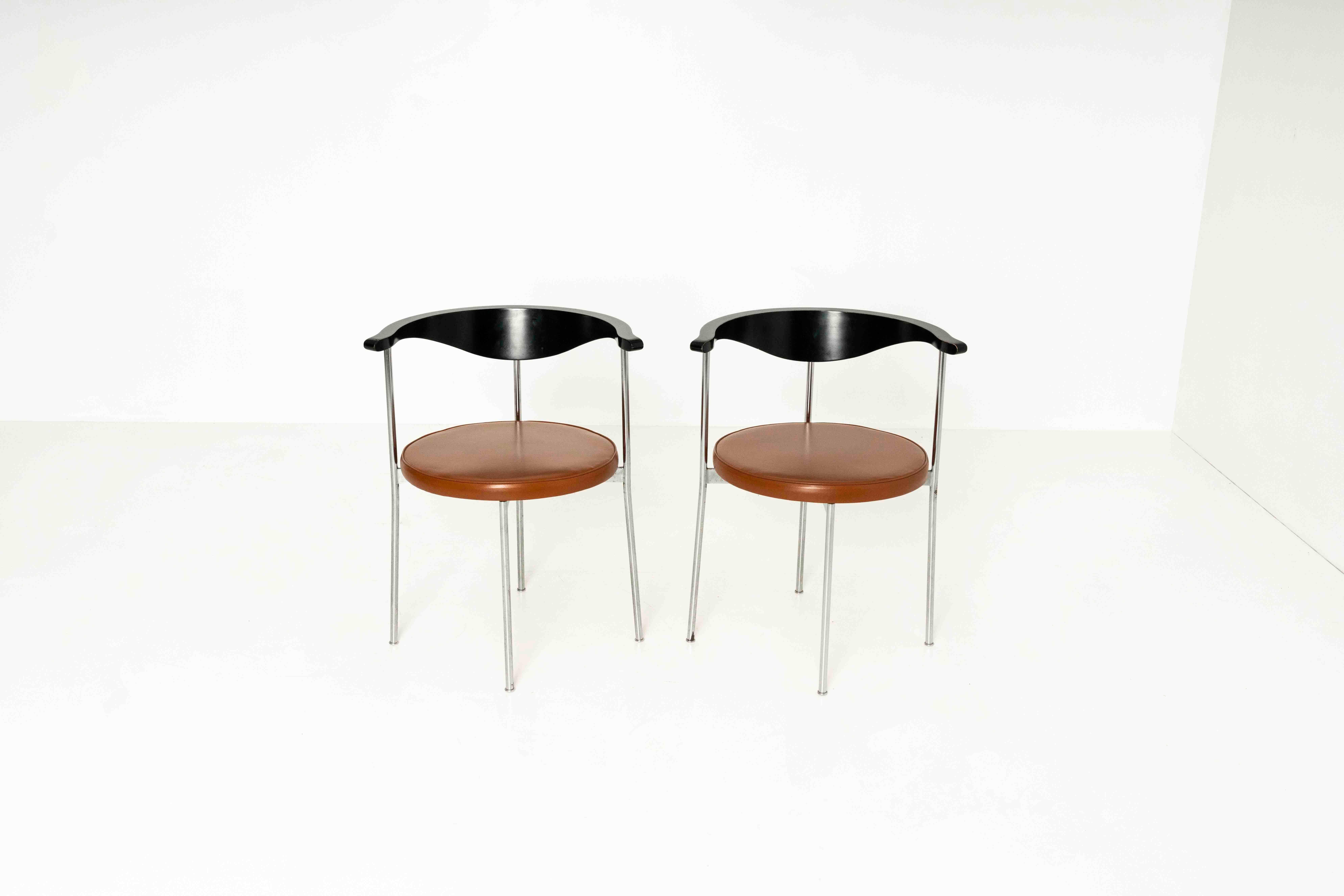 Scandinavian Modern Set of Two Frederick Sieck Chairs for Fritz Hansen, Denmark 1960s