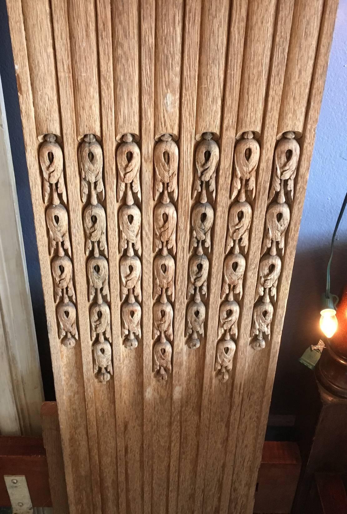 Set of Two French 19th Century Hand Carved Walnut Panels In Distressed Condition In Santa Monica, CA