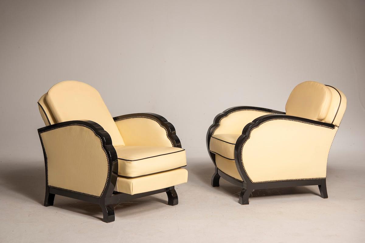 Set of Two French Art Deco Armchairs en venta 1