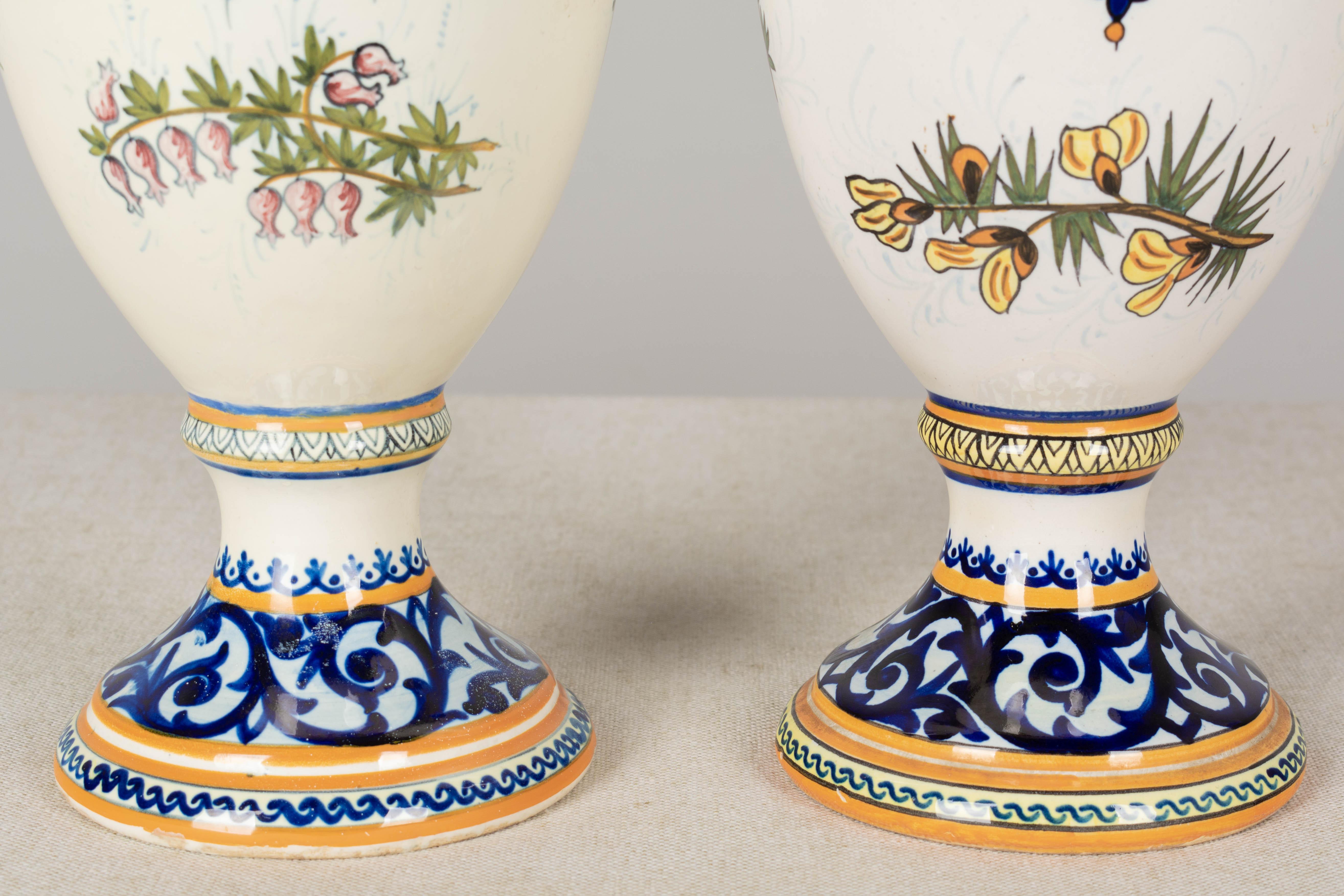 Set of Two French Henriot Quimper Faience Vases 6
