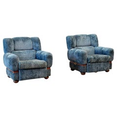 Set of two French lounge chairs