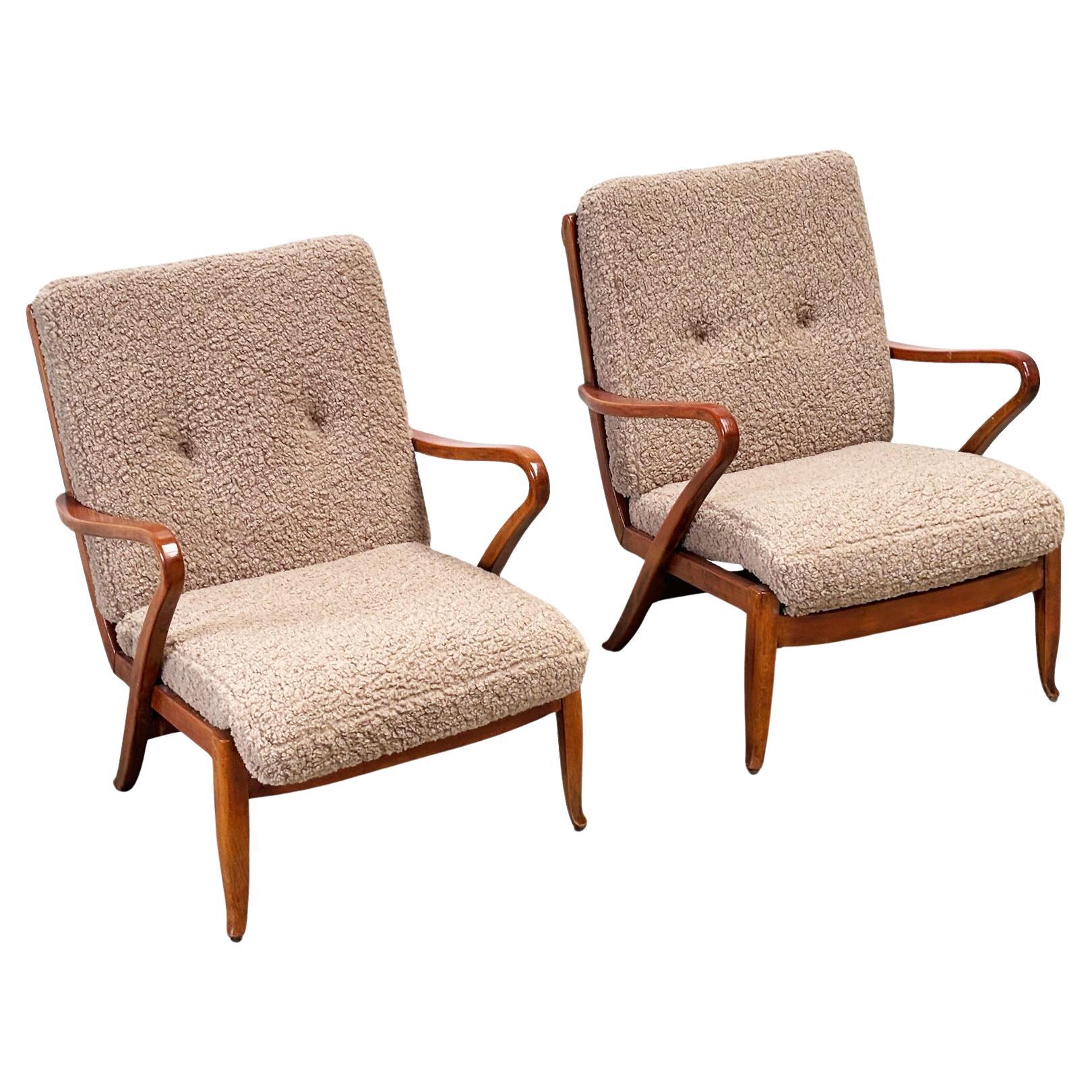 Set of two French lounge chairs