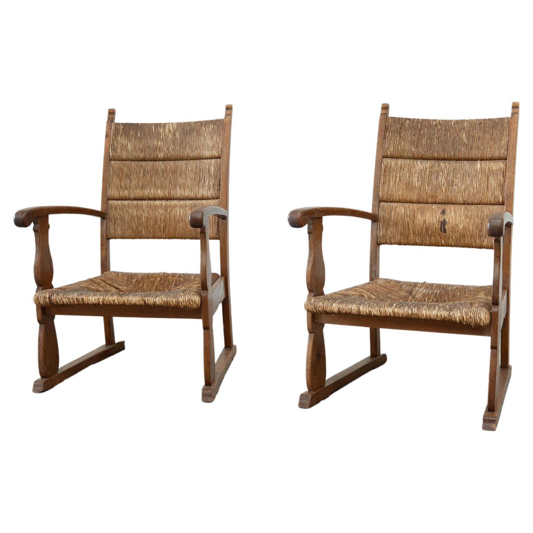 Set of two French lounge chairs