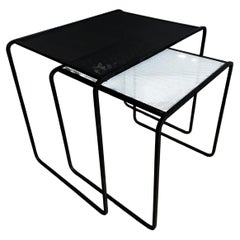 Pair of Mid-Century Modern French Pierced Metal Side Tables, c.1950s