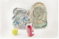 Set von zwei französischen Terrakotta-Bodenrelief-Skulpturen, Italien 1950