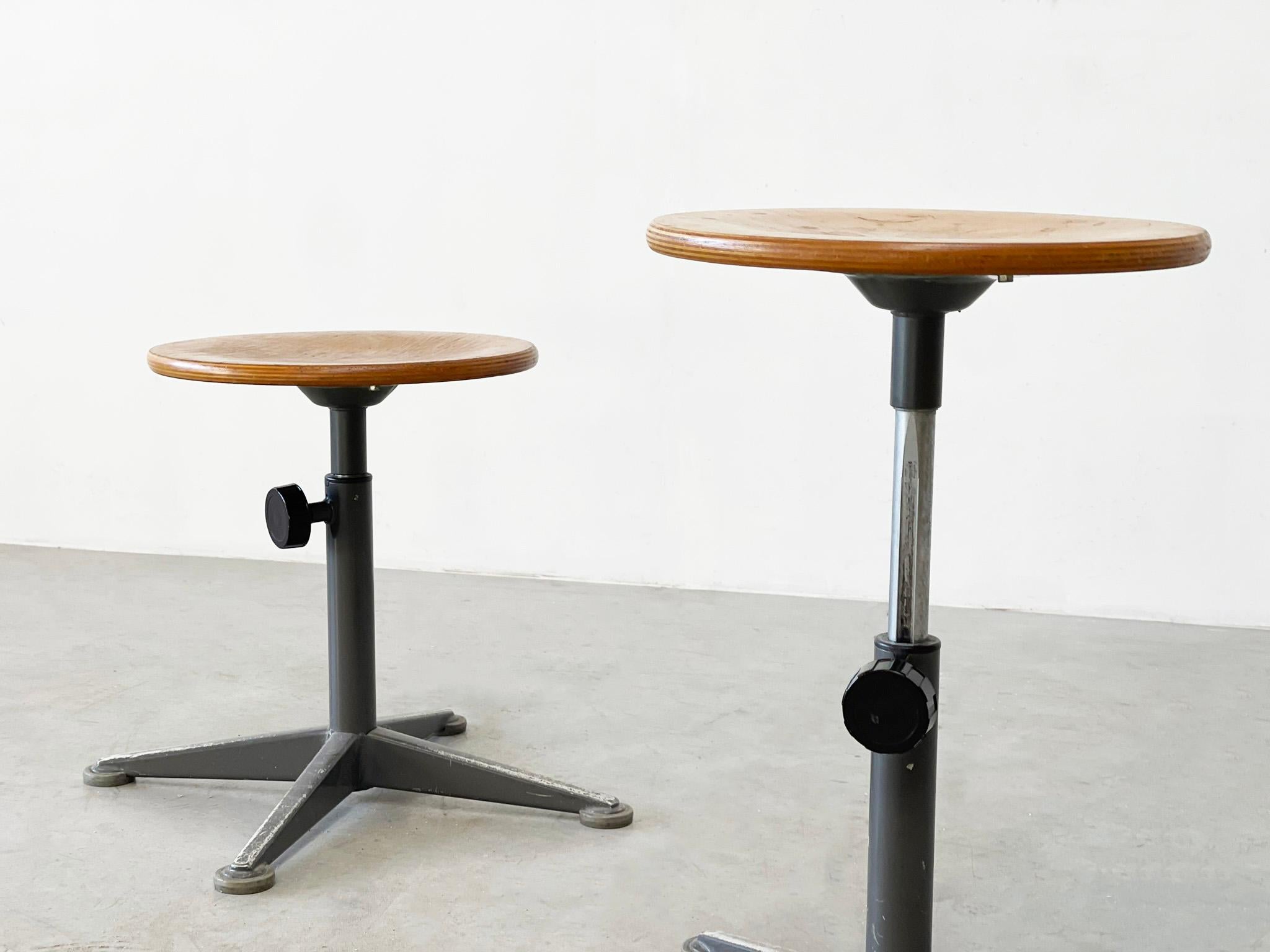 Late 20th Century Set of two Friso Kramer stools For Sale