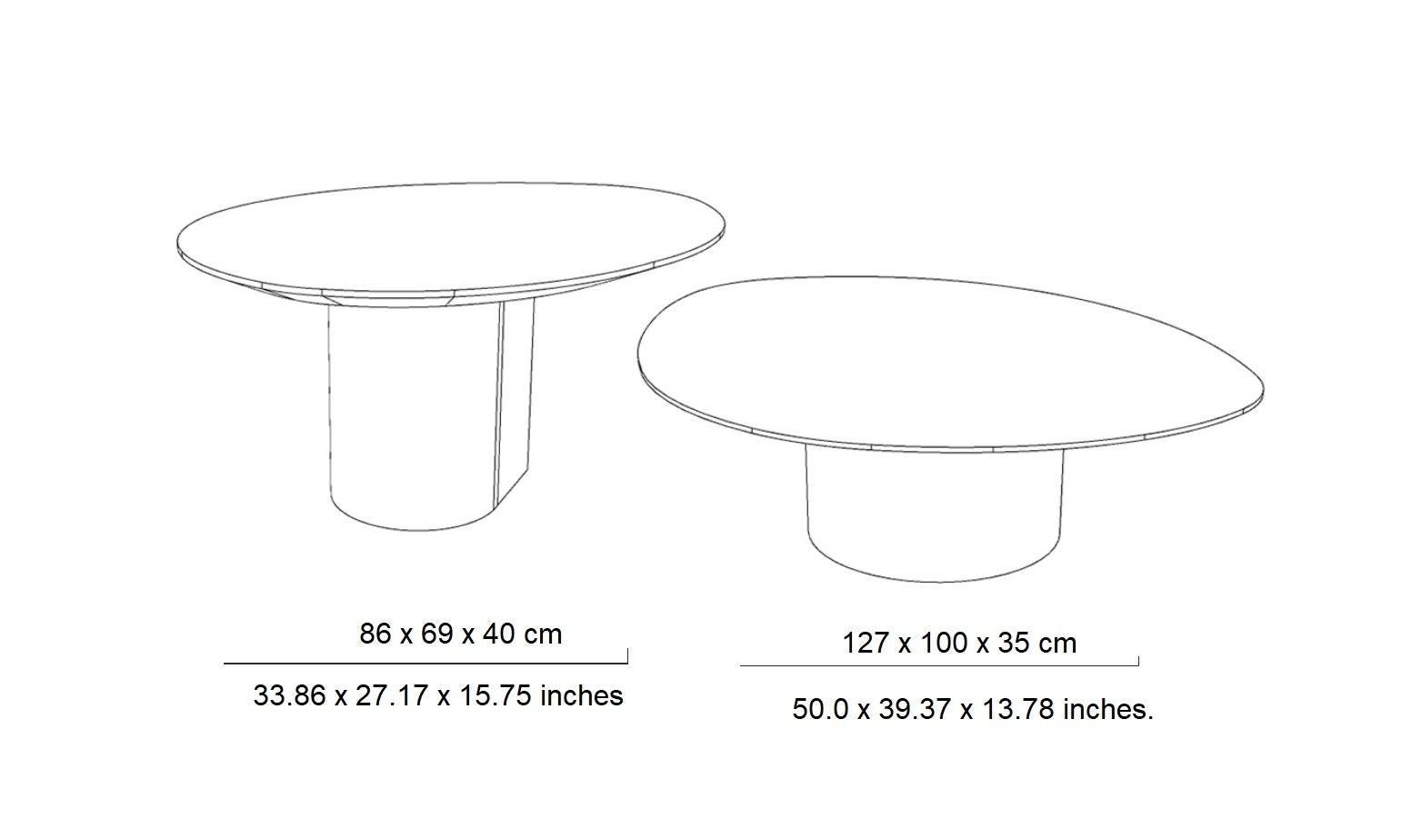Hand-Crafted Set of Two Frosted Glass Low Tables with Custom Lacquered Metal Base For Sale