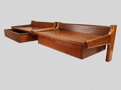 Set of Two Fully Restored Danish Børge Mogensen Floating Nightstands in Teak