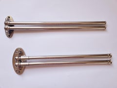 Set of Two Functionalism, Art Deco Chrome Towel Holders, 1930s