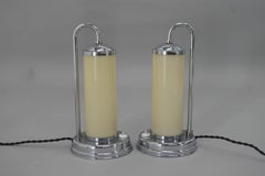 Set of Two Functionalist Table / Bedside Lamps, 1930s, Restored