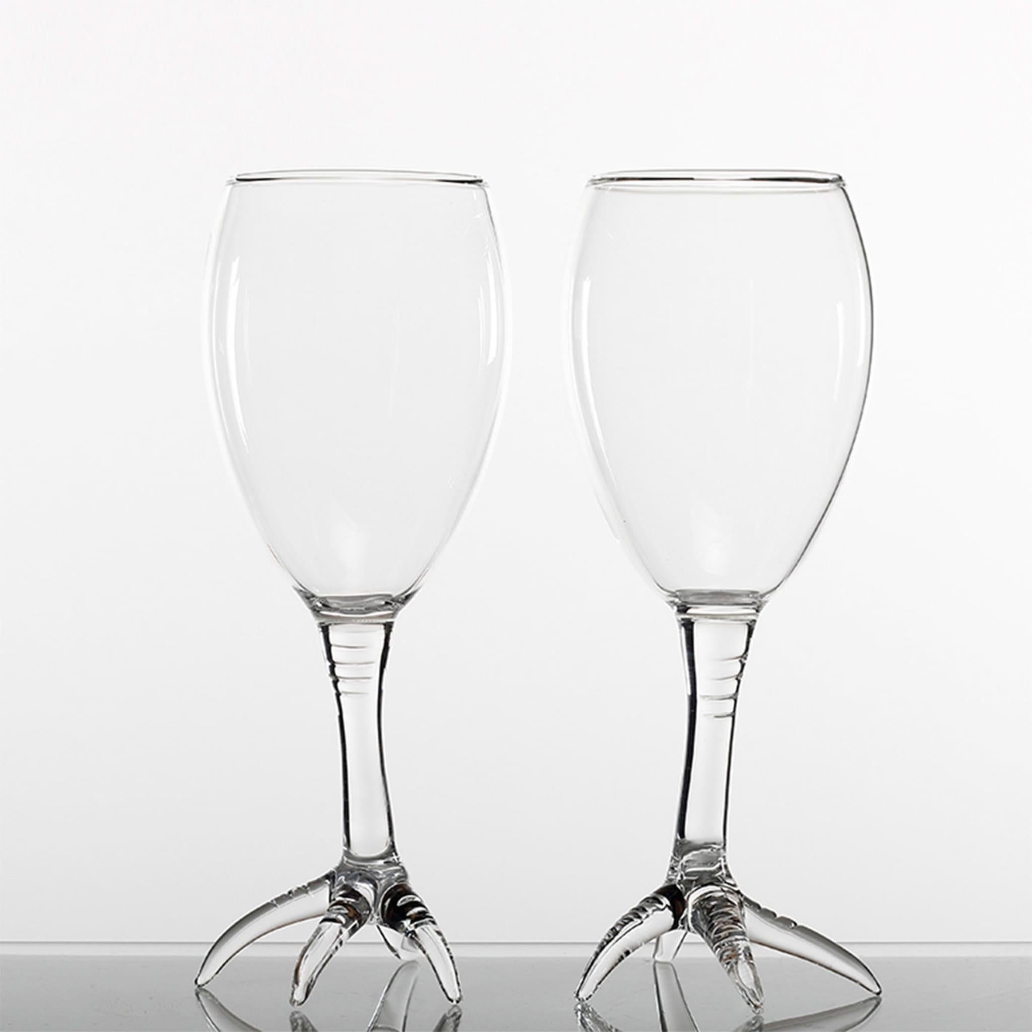 Set of Two Gajna Bird Wine Glasses For Sale 2