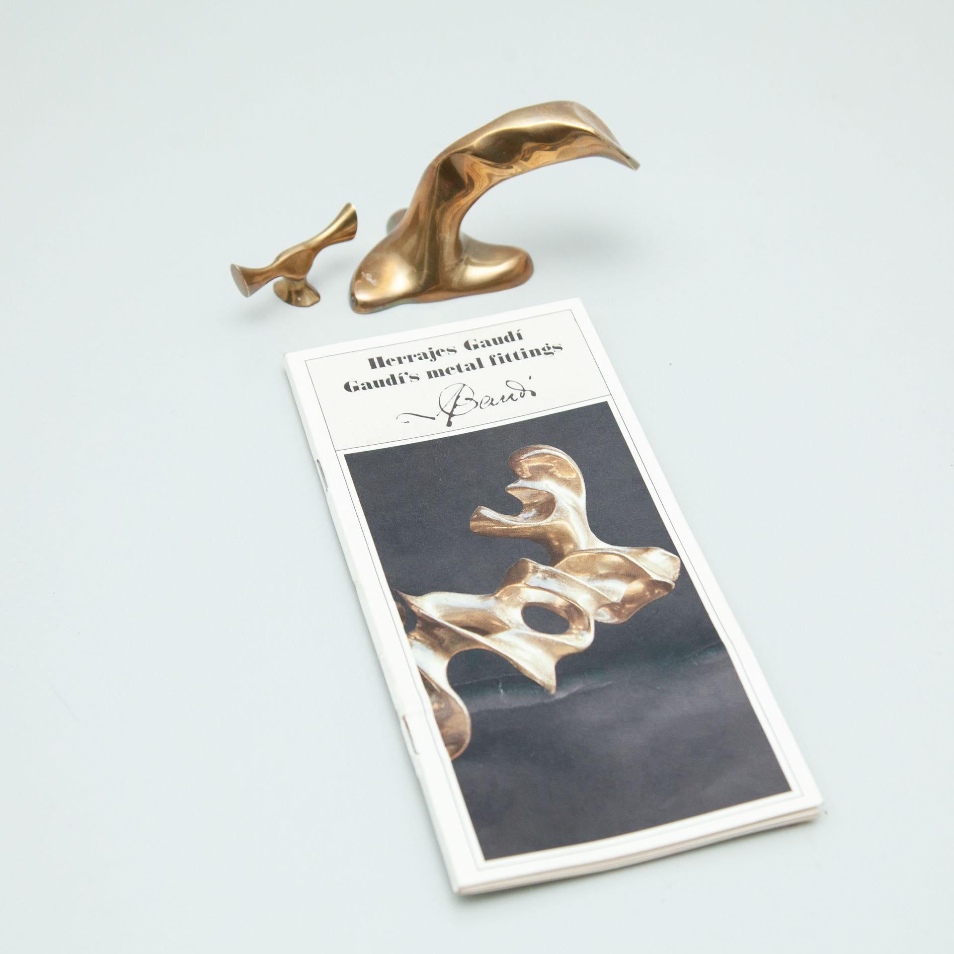 Brass Set of Two Gaudi Door Knobs for BD Barcelona Edition, circa 1980