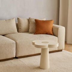 Set Of 2 Geometric Flower Side Tables in Oak with Quartz Inlay By José Castro