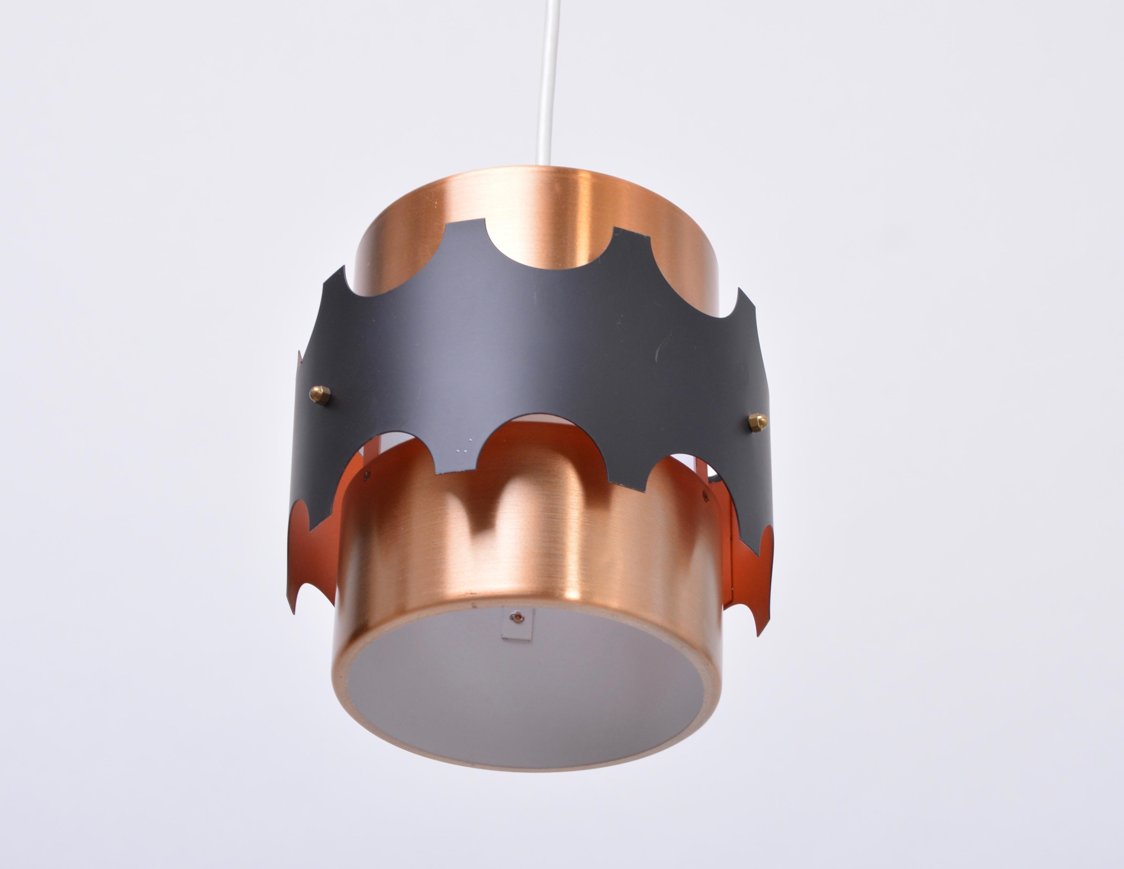 20th Century Set of Two German Midcentury Copper-Colored Pendant Lights For Sale
