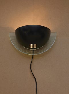 Set of two German postmodern, Memphis wall lamps in Lucite and metal