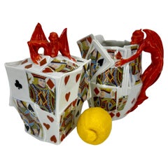 Set of Two German Royal Bayreuth Jug and Jar Devil Cards