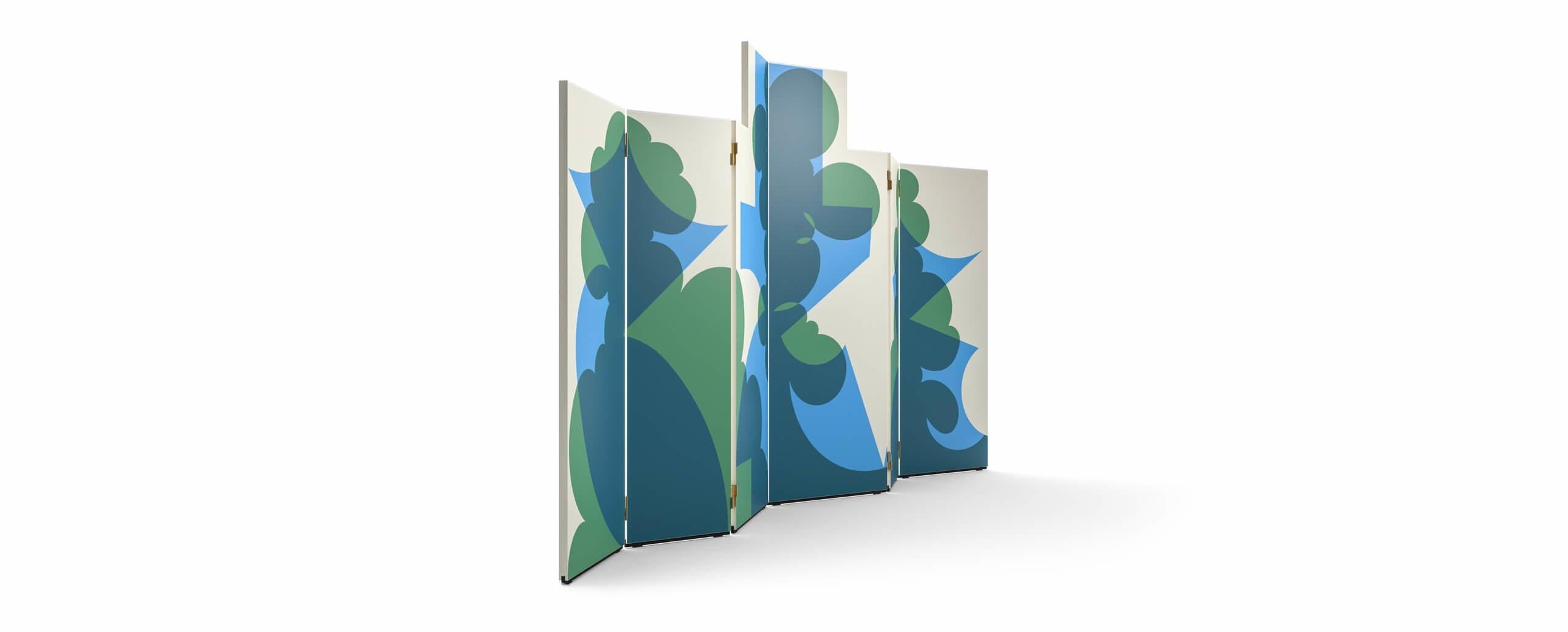 Italian Set of Two Giacomo Balla Paravento Balla Room Dividers by Cassina